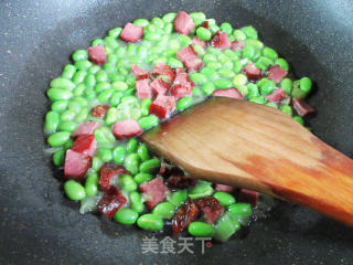 腊肉毛豆的做法步骤：8