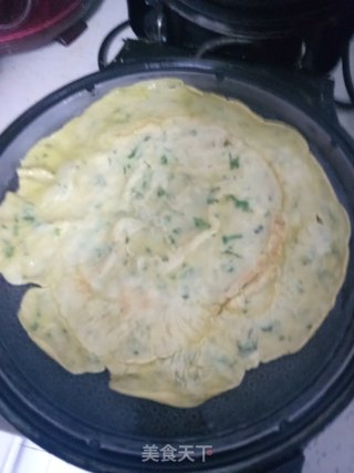 芹菜叶鸡蛋饼的做法步骤：7