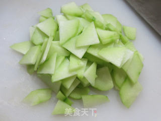 圆蛤肉炒佛手瓜的做法步骤：5