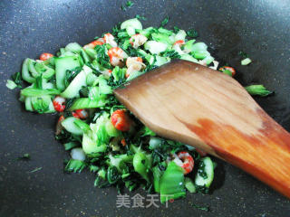 龙虾尾炒手捏菜的做法步骤：12