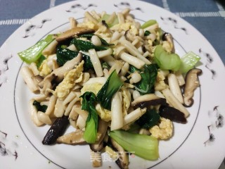 双菇炒油菜的做法步骤：16
