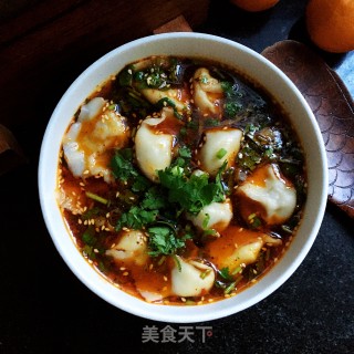 鲜肉萝卜酸汤水饺的做法步骤：15