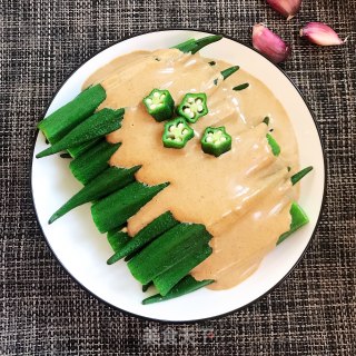 芝麻酱拌秋葵的做法步骤：4