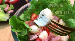 马苏里拉奶酪沙拉，奶香浓郁、口感软滑超级好吃、简单佐餐美味。的做法步骤：7