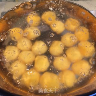 红糖枸杞酒酿圆子的做法步骤：3