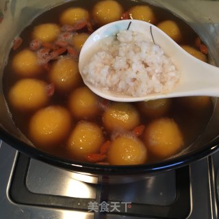 红糖枸杞酒酿圆子的做法步骤：6