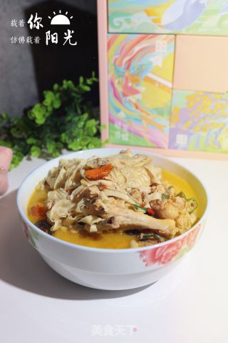 鸡肉香菇腐皮汤的做法步骤：11