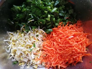 胡萝卜豆芽菠菜丸子的做法步骤：5