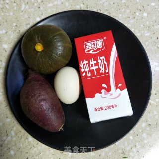 南瓜紫薯发糕的做法步骤：1