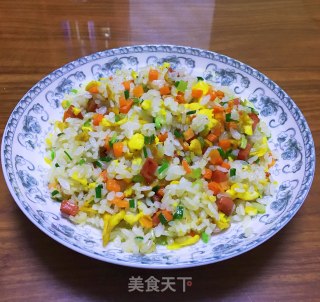 香芹火腿炒饭的做法步骤：10
