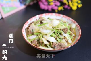 芹菜白菜梗炒牛肉的做法步骤：10