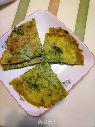 芹菜叶鸡蛋饼的做法步骤：6