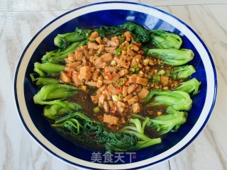 火麻浇汁茼蒿的做法步骤：8