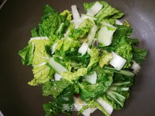 黄心菜炒人造肉的做法步骤：7