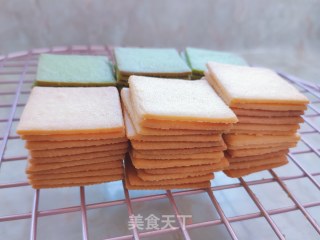 抹茶&原味白色恋人饼干的做法步骤：8