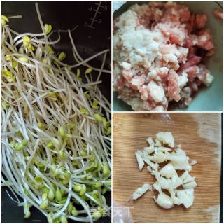 肉末炒黄豆芽的做法步骤：1