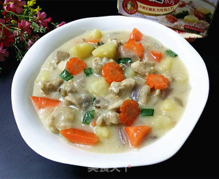 彩蔬奶炖鸡腿肉的做法步骤：14