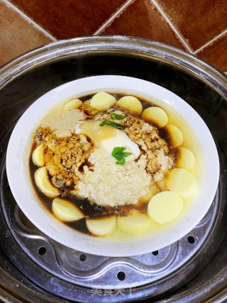 玉子豆腐蒸肉末的做法步骤：4