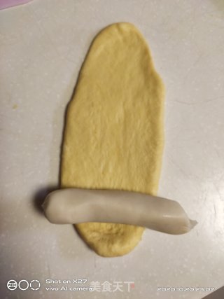 南瓜热狗面包卷的做法步骤：8