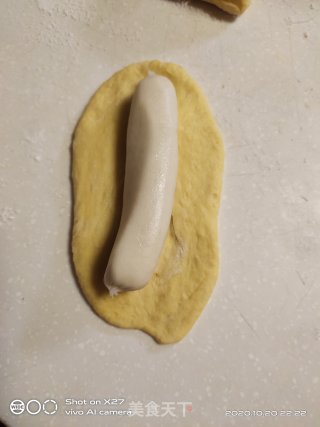 南瓜芝麻鸡肉面包的做法步骤：7