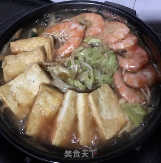 “白菜”白菜豆腐粉丝虾煲的做法步骤：14