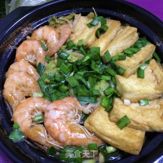 “白菜”白菜豆腐粉丝虾煲的做法步骤：17