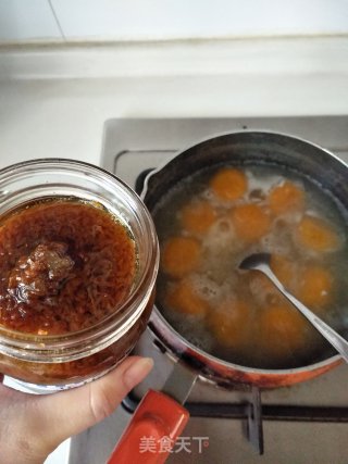 桂花酒酿南瓜豆沙圆子的做法步骤：12