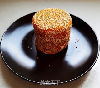 红薯芝麻饼的做法步骤：15