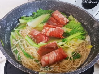 小旱白菜热汤面的做法步骤：10