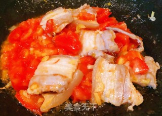 西红柿白菜炒五花肉的做法步骤：7