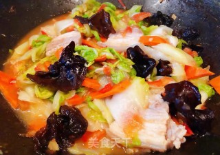 西红柿白菜炒五花肉的做法步骤：10
