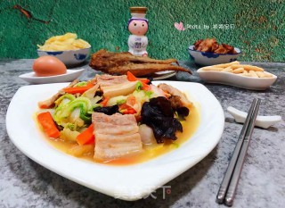 西红柿白菜炒五花肉的做法步骤：15