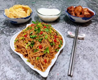孜然麻辣金针菇的做法步骤：12