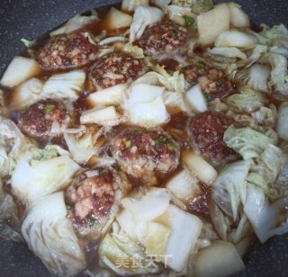 白菜萝卜炖肉圆的做法步骤：9