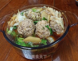 白菜萝卜炖肉圆的做法步骤：12
