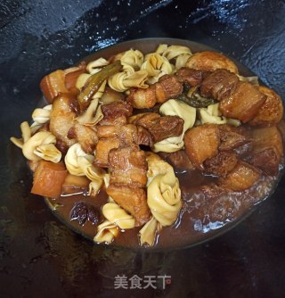 百叶结烧五花肉的做法步骤：6
