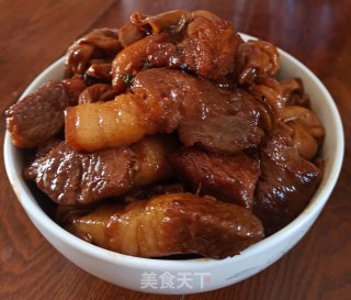 百叶结烧五花肉的做法步骤：8