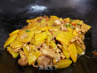 南瓜炒肉片的做法步骤：6
