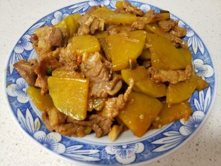 南瓜炒肉片的做法步骤：8