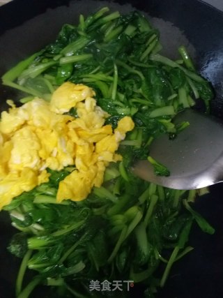 小青菜炒鸡蛋的做法步骤：6