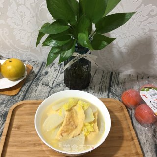 娃娃菜萝卜炖蛋饺的做法步骤：12