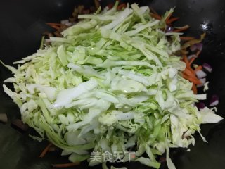 肉丝蔬菜炒饼的做法步骤：10