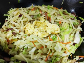肉丝蔬菜炒饼的做法步骤：13