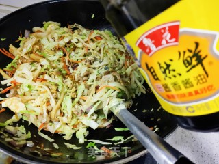肉丝蔬菜炒饼的做法步骤：14