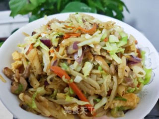 肉丝蔬菜炒饼的做法步骤：19