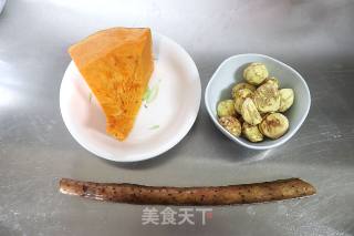 栗子松子山药南瓜羹的做法步骤：1