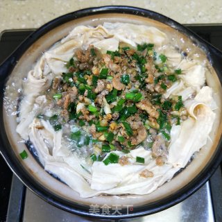 韭香肉末炖腐竹的做法步骤：11