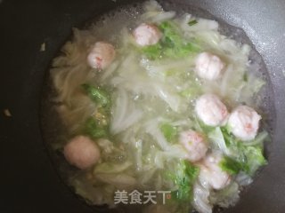 白菜虾丸汤的做法步骤：9