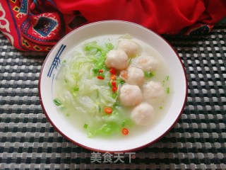 白菜虾丸汤的做法步骤：12