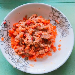 香菇胡萝卜酿肉的做法步骤：5